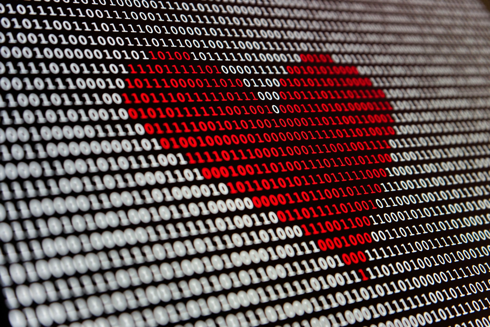 heart shaped created in binary code