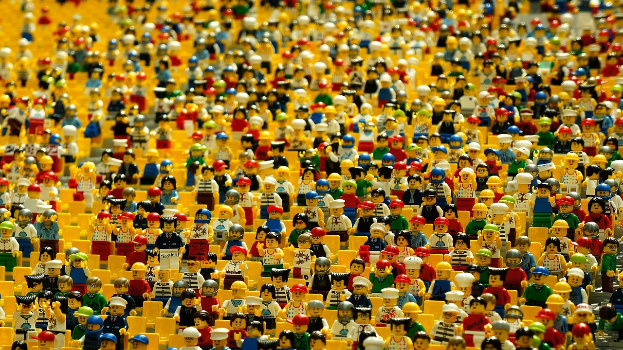 audience of lego figures
